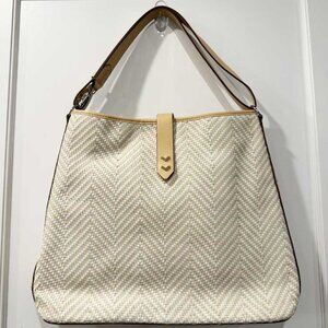 Stella & Dot Crosby Hobo Bag, Cream Ivory Shoulder Bag Purse w/ Crossbody strap